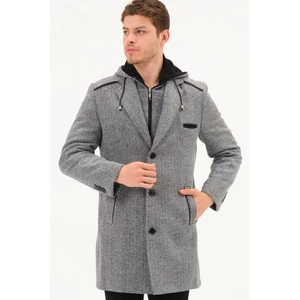 PLT8371 DEWBRRY MEN'S COAT-DIAGONAL BLACK- GREY