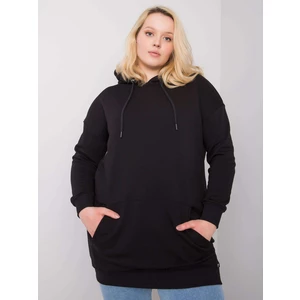Black cotton plus size hoodie