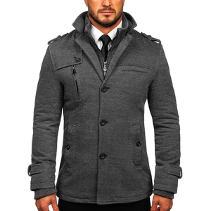 Sivý pánsky zimný kabát Bolf 88802