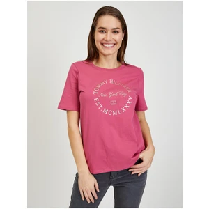 Dark Pink Women's T-Shirt Tommy Hilfiger - Women