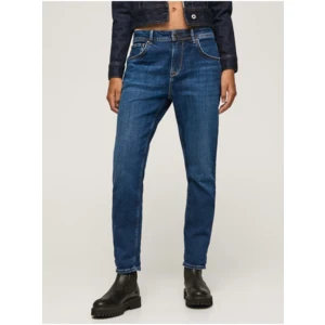 Tmavě modré dámské straight fit džíny Pepe Jeans Violet - Dámské