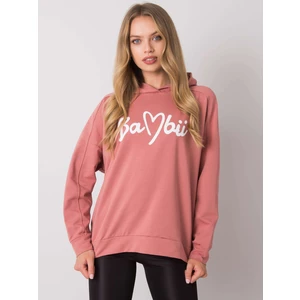 Dusty pink women's hoodie with pockets