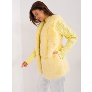Light yellow vest made of eco-fur