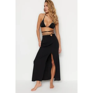 Trendyol Black Maxi Woven Skirt With Accessories, 100% Cotton