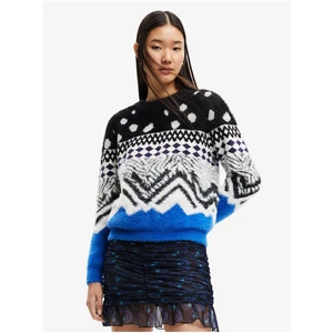 Black and White Women Patterned Sweater Desigual Colorado - Women