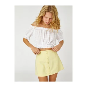 Koton Off-the-Shoulder Crop Blouse Ruffled