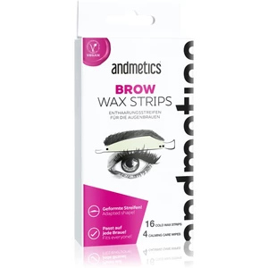 Andmetics Depilační voskové pásky na obočí pro ženy (Brow Wax Strips For Women)