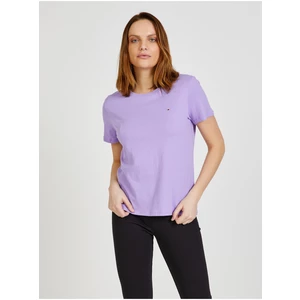 Světle fialové dámské tričko Tommy Jeans - Dámské