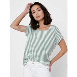 Light Green Striped T-Shirt ONLY-Moster - Women