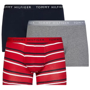 Tommy Hilfiger Sada tří pánských boxerek v šedé, modré a červené barvě Tommy Hil - Pánské