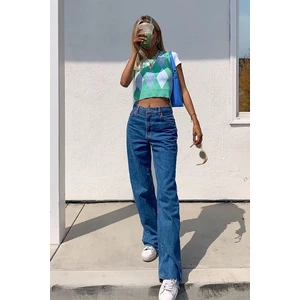 Madmext Mad Girls Blue Palazzo Jean