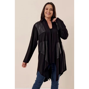 By Saygı Shawl Collar Combined B.B. Round Viscose Cardigan