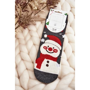 Women's Christmas Socks with Snowman Grey