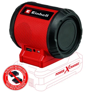Bluetooth® reproduktor Einhell Power X-Change TC-SR 18 Li BT - Solo AUX, USB, červená