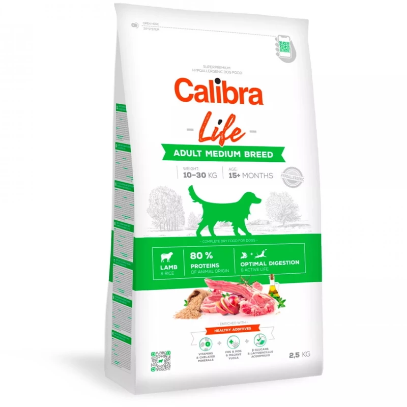 Calibra Dog Life Adult Medium Breed Lamb 12 kg
