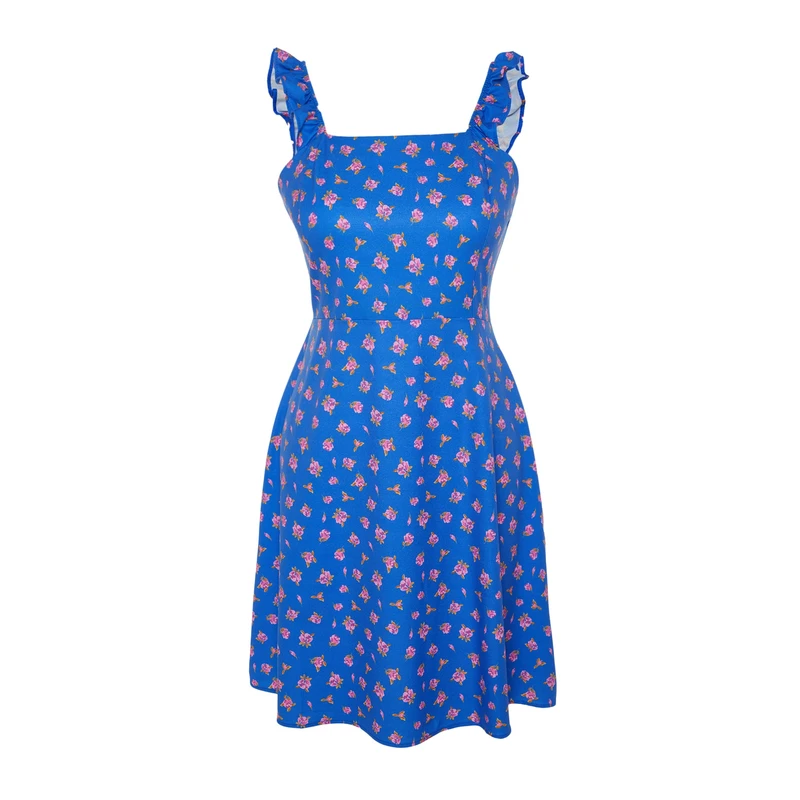 Trendyol Curve Multicolored Floral Mini Woven Dress Trendyol Curve Multicolored Floral Mini Woven Dress