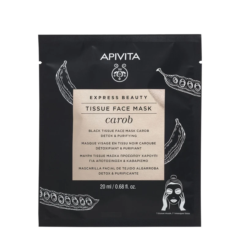 Apivita Express Beauty Carob plátýnková maska s detoxikačním účinkem Apivita Express Beauty Carob plátýnková maska s detoxikačním účinkem