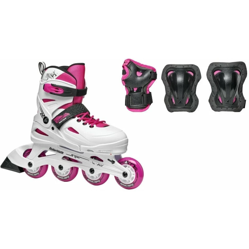 Rollerblade Fury Combo JR White/Pink 36,5-40,5 Kolečkové brusle