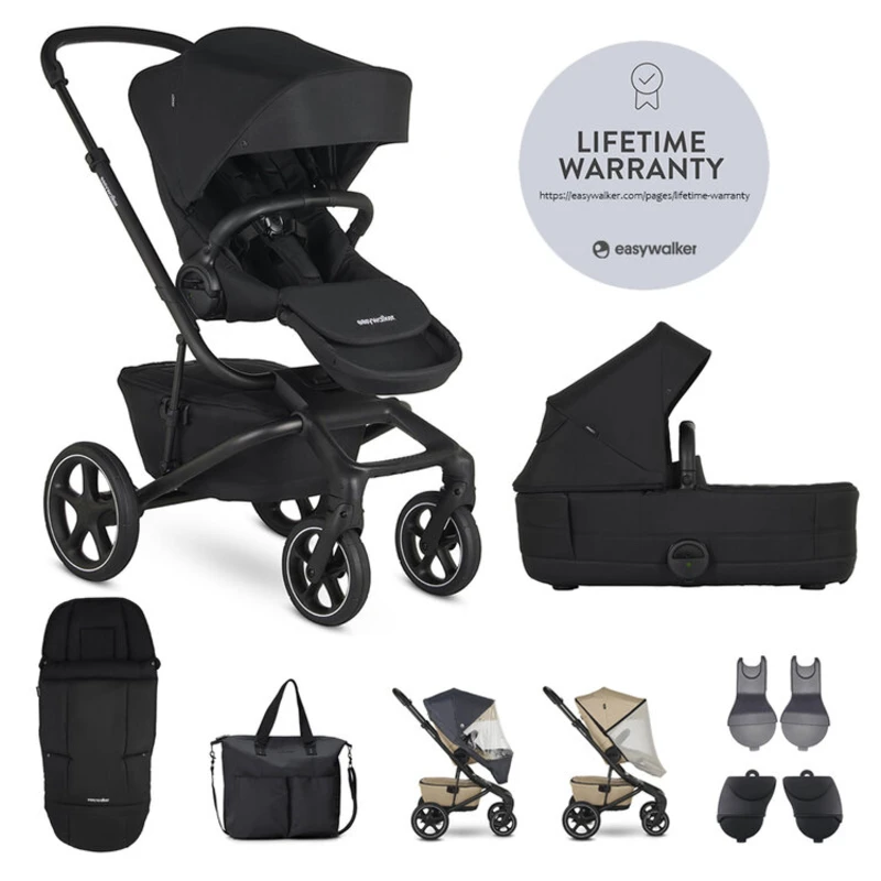 EASYWALKER SET XXL kočárek kombinovaný Jimmey Pepper Black s příslušenstvím