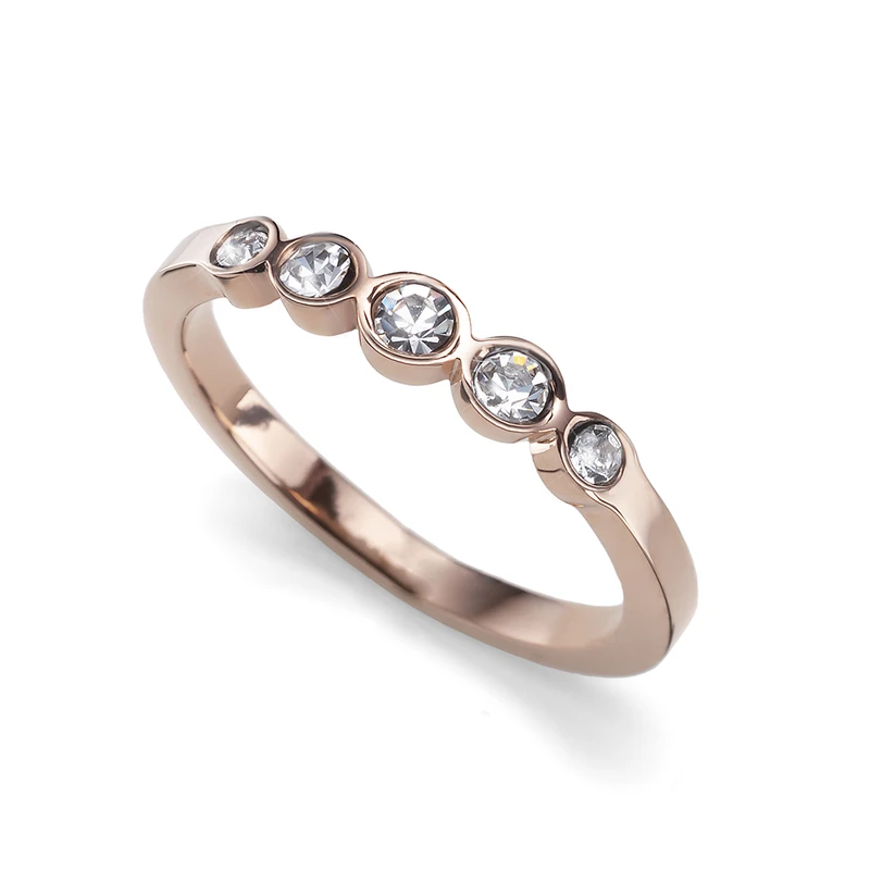 Oliver Weber Elegantní bronzový prsten s čirými krystaly Change 41165 52 mm