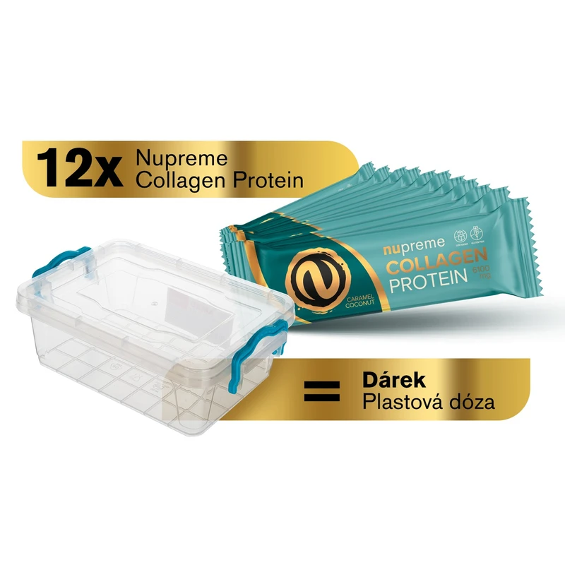 Nupreme Proteinové tyčinky kokos-karamel 12 ks v dóze Nupreme Proteinové tyčinky kokos-karamel 12 ks v dóze