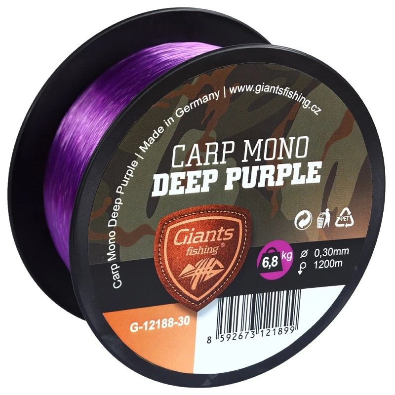 Giants fishing vlasec carp mono gaube purple - 0,28 mm 6 kg 1200m Giants fishing vlasec carp mono gaube purple - 0,28 mm 6 kg 1200m