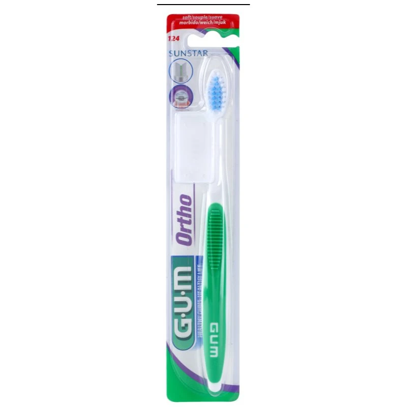 G.U.M Ortho 124 zubní kartáček pro uživatele fixních rovnátek soft G.U.M Ortho 124 zubní kartáček pro uživatele fixních rovnátek soft