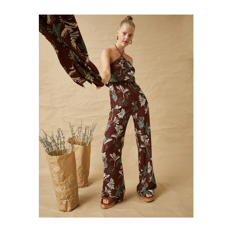 Koton Halterneck Jumpsuit with Ring Detail Koton Halterneck Jumpsuit with Ring Detail
