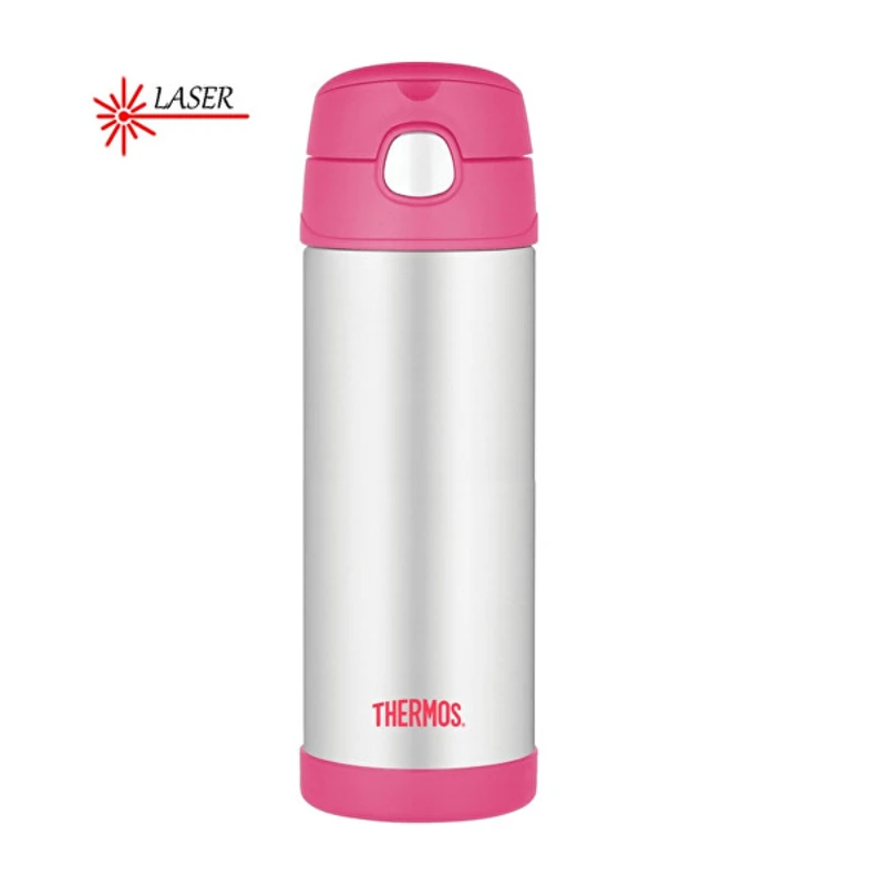 Thermos FUNtainer Dětská termoska s brčkem - růžová 470 ml Thermos FUNtainer Dětská termoska s brčkem - růžová 470 ml