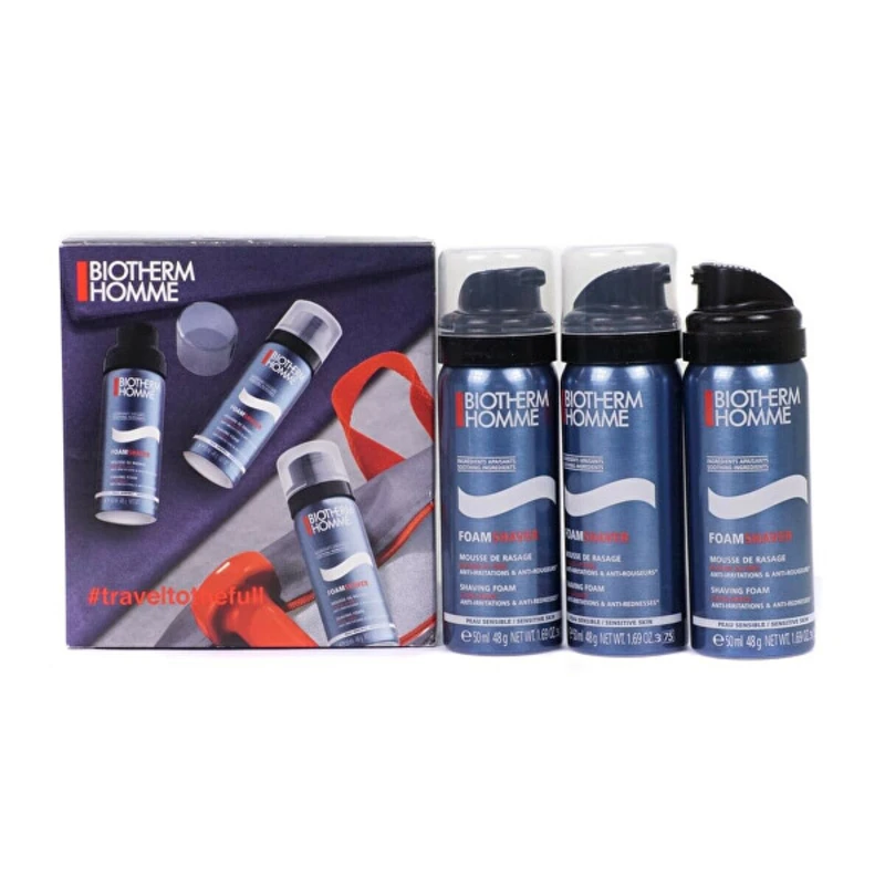 Biotherm Dárková sada pěny na holení pro citlivou pleť Shave Power Trio Set 3 x 50 ml