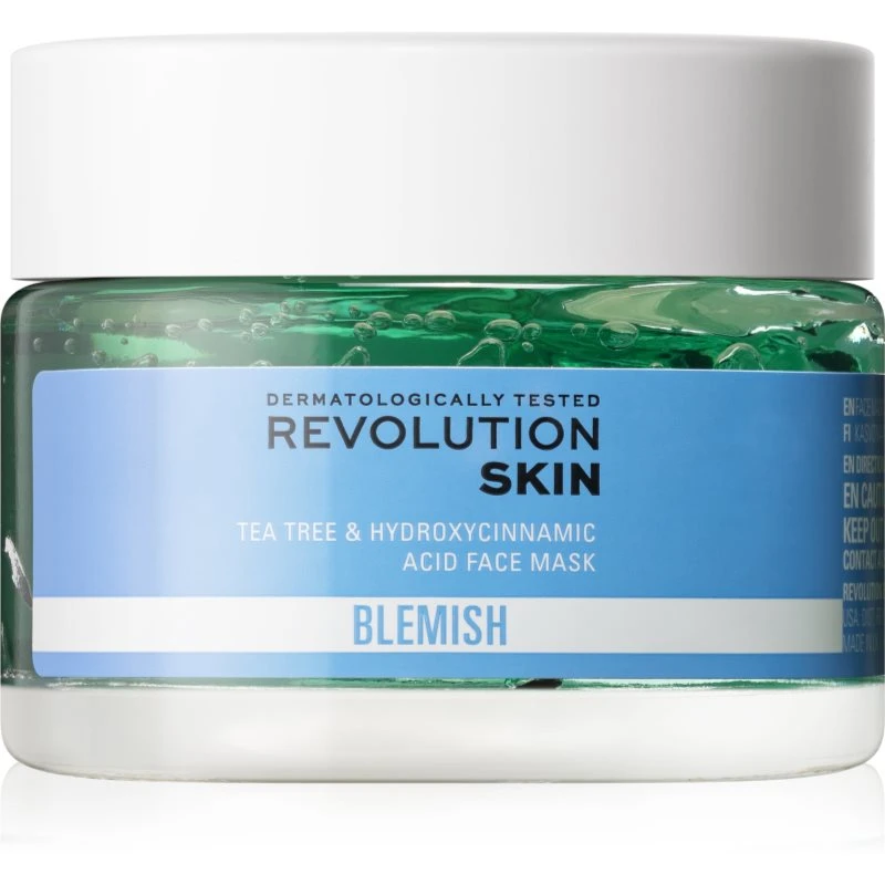 Revolution Skincare Blemish Tea Tree & Hydroxycinnamic Acid zklidňující maska pro mastnou pleť se sklonem k akné 50 ml