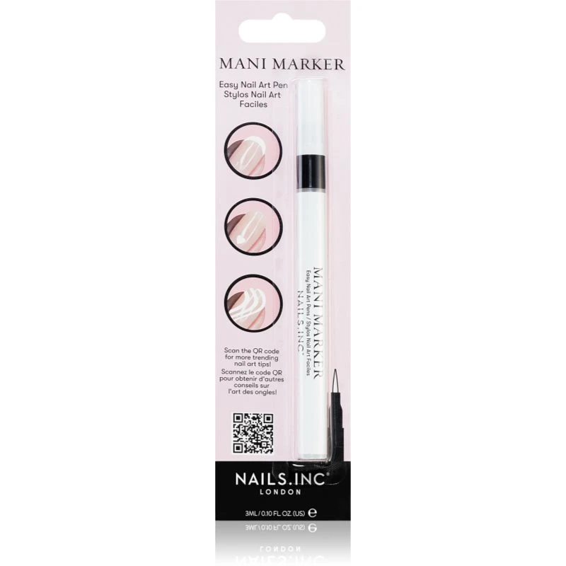 Nails Inc. Mani Marker zdobicí lak na nehty v aplikačním peru White 3 ml Nails Inc. Mani Marker zdobicí lak na nehty v aplikačním peru White 3 ml