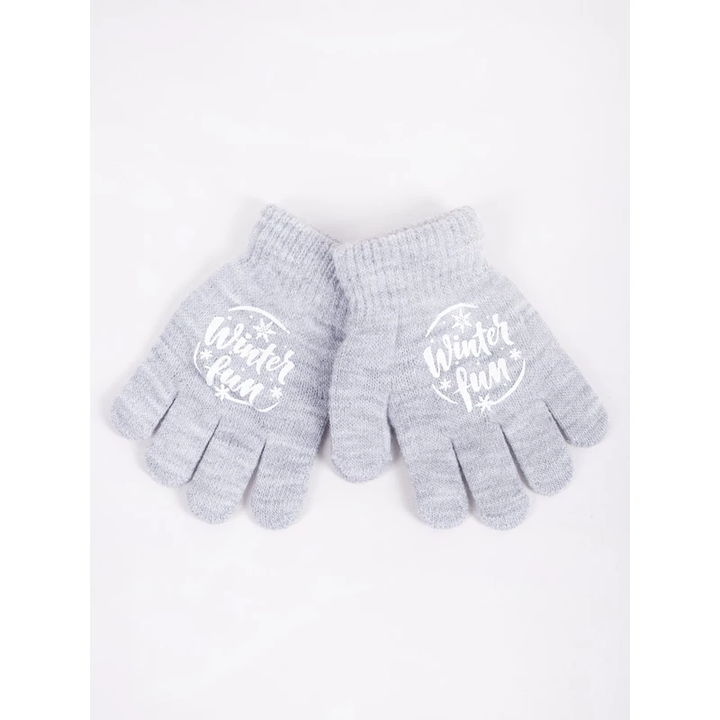 Yoclub Kids's Girls' Five-Finger Gloves RED-0012G-AA5A-011