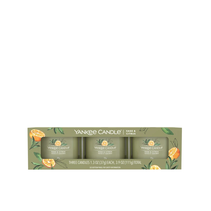 YANKEE CANDLE Votivní svíčka Sage & Citrus 3 x 37 g YANKEE CANDLE Votivní svíčka Sage & Citrus 3 x 37 g