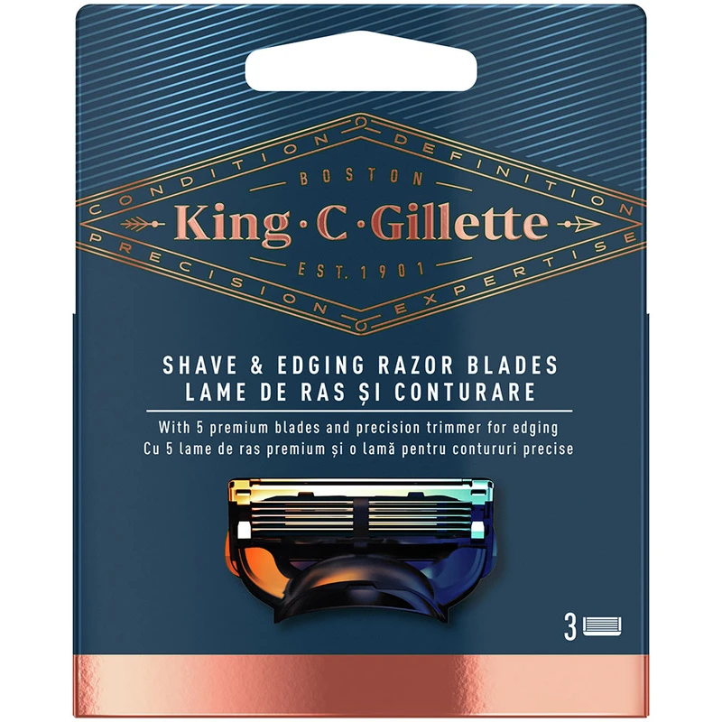 King C. Gillette Shave & Edging Razor heads náhradní hlavice na holení 3 ks King C. Gillette Shave & Edging Razor heads náhradní hlavice na holení 3 ks