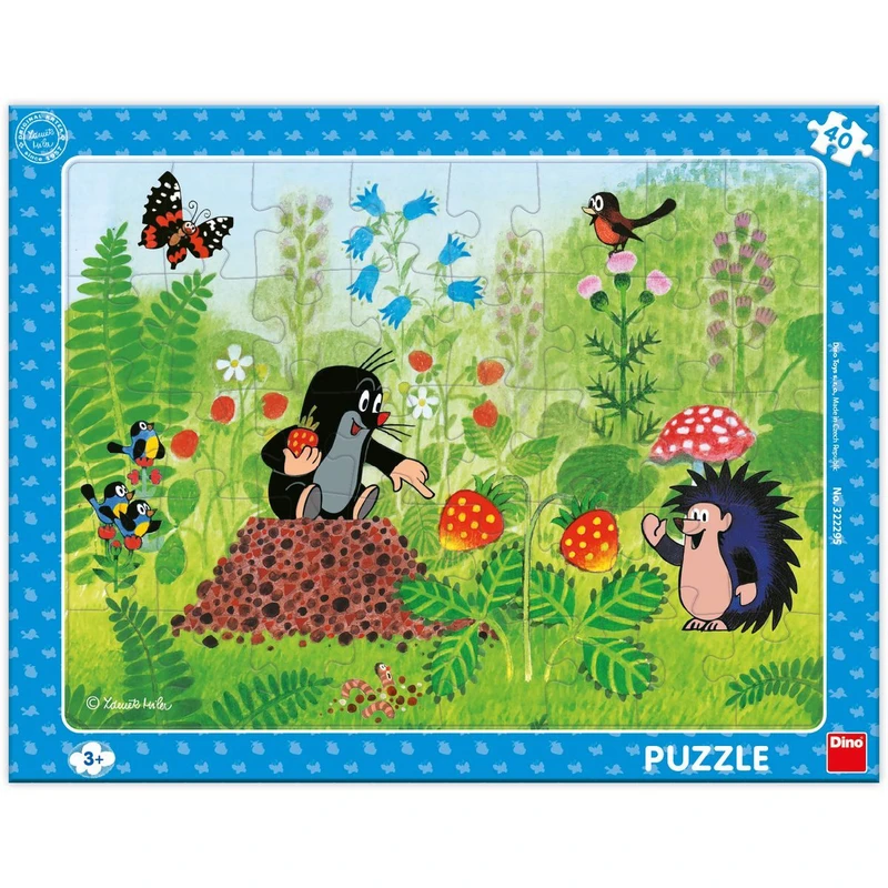 Puzzle deskové 40 dílků Krtek a jahody