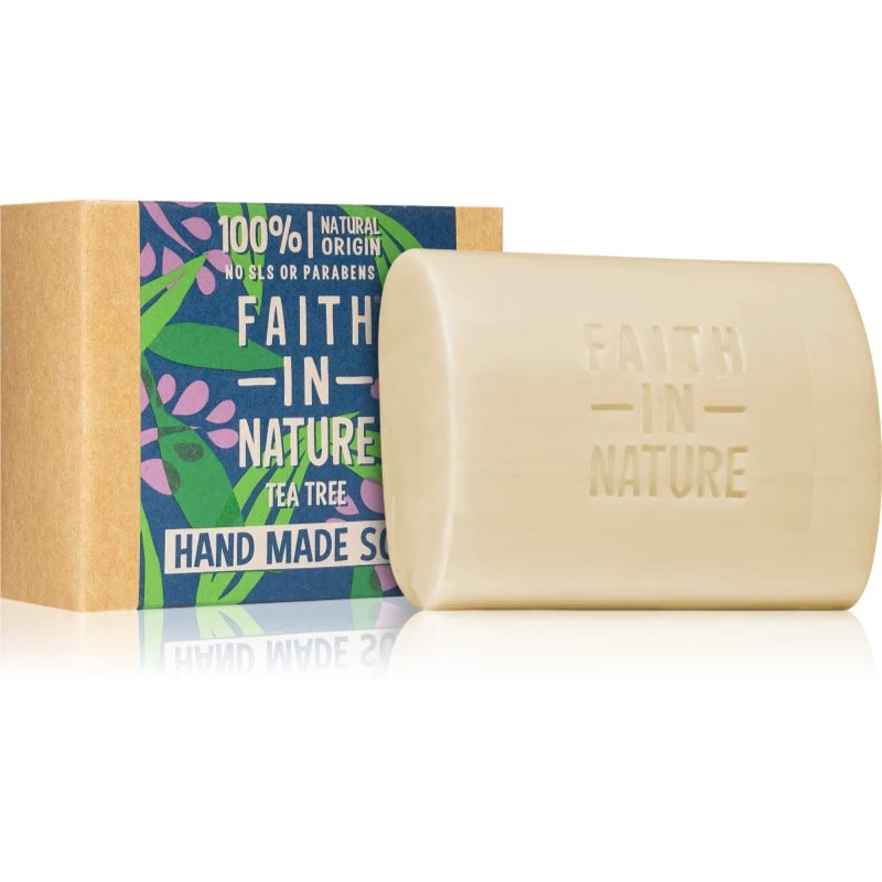 Faith In Nature Hand Made Soap Tea Tree přírodní tuhé mýdlo s extraktem z čajovníku 100 g Faith In Nature Hand Made Soap Tea Tree přírodní tuhé mýdlo s extraktem z čajovníku 100 g