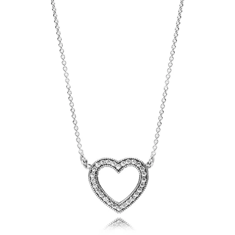 Pandora Stříbrný náhrdelník Milující srdce 590534CZ-45 Pandora Stříbrný náhrdelník Milující srdce 590534CZ-45