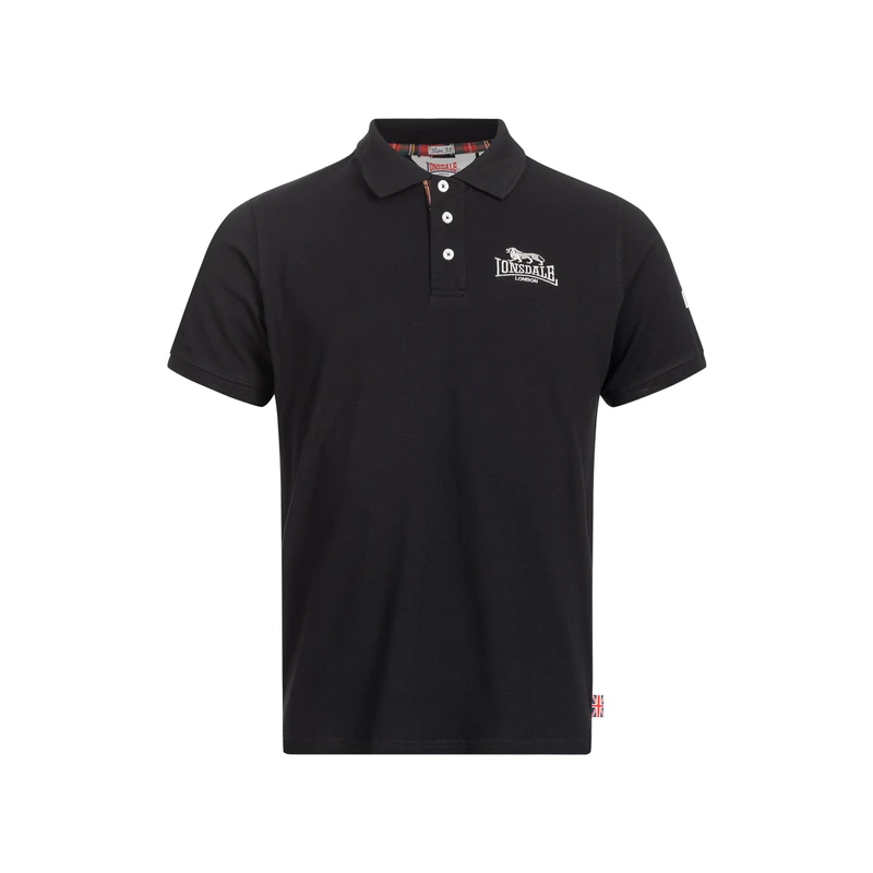 Pánské polo Lonsdale 117230-Black/Silver