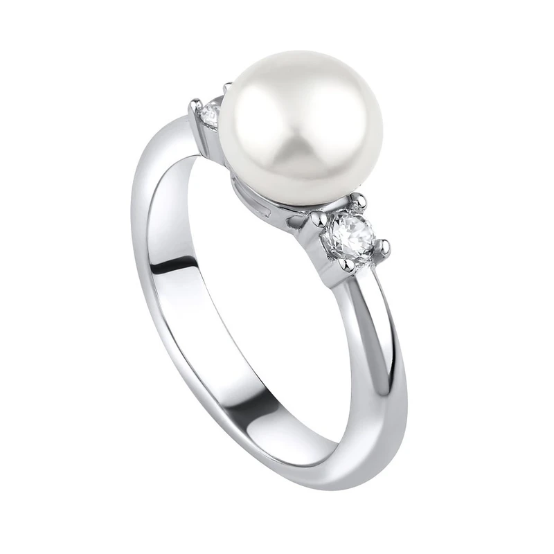 Silvego Stříbrný prsten Maya s pravou přírodní perlou LPS1496RW 52 mm